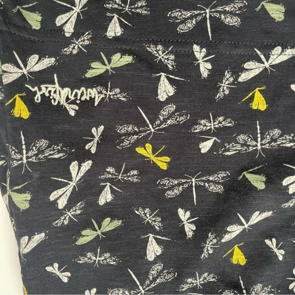 Weird Fish Navy Blue Dragonfly Organic Cotton Jersey Dress US S - Picture 5 of 7